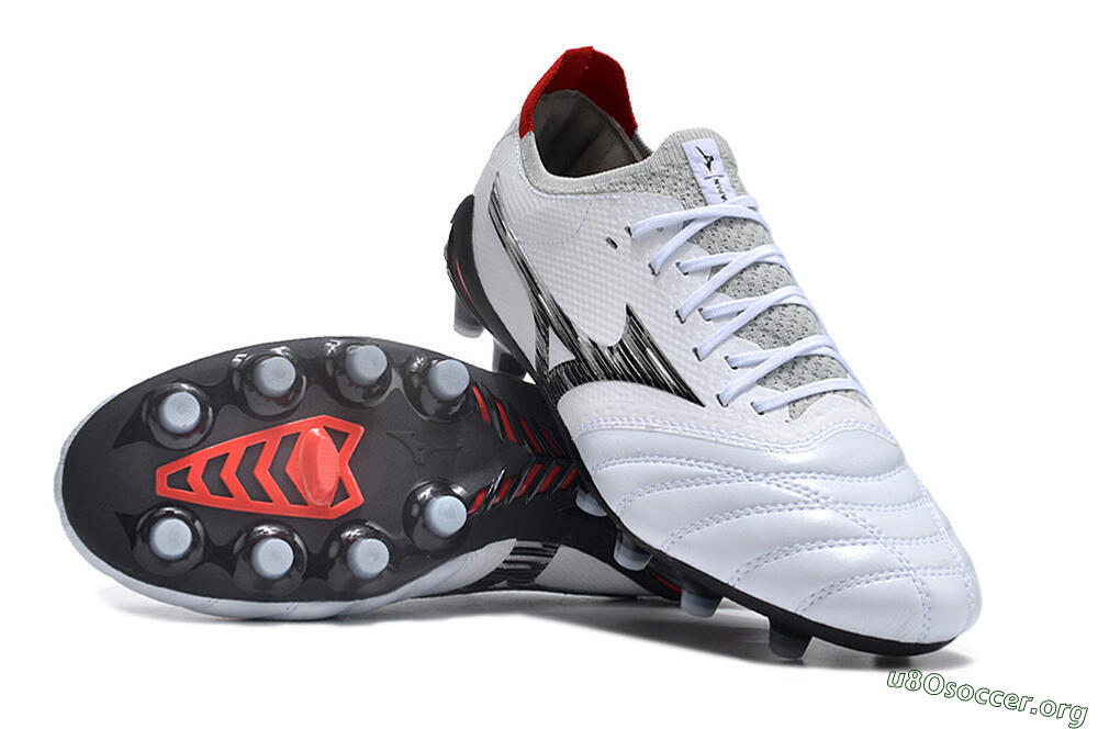 Mizuno Morelia Neo 4 FG Football Boots - White/Scarlet/Silver 1