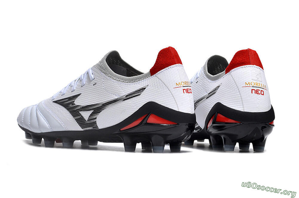Mizuno Morelia Neo 4 FG Football Boots - White/Scarlet/Silver 4
