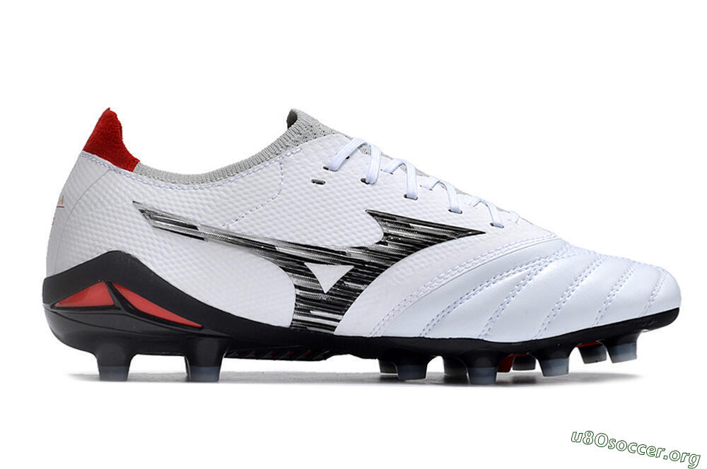 Mizuno Morelia Neo 4 FG Football Boots - White/Scarlet/Silver 5