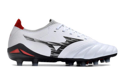 Mizuno Morelia Neo 4 FG Football Boots - White/Scarlet/Silver