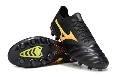 Mizuno Morelia Neo 4 FG Football Boots - Black/Bright Yellow/Fiery Orange