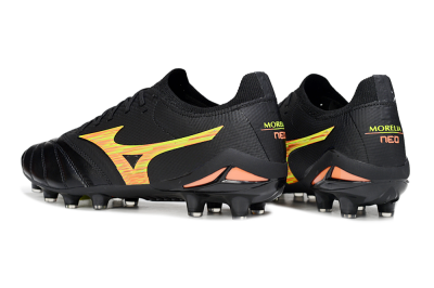 Mizuno Morelia Neo 4 FG Football Boots - Black/Bright Yellow/Fiery Orange