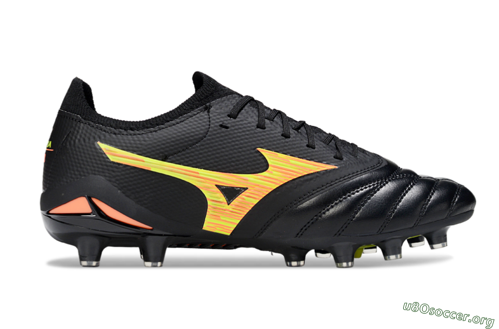 Mizuno Morelia Neo 4 FG Football Boots - Black/Bright Yellow/Fiery Orange 5