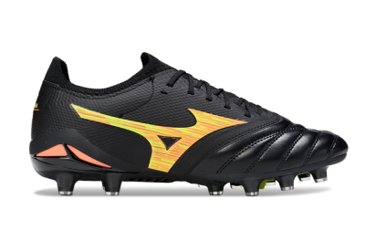 Mizuno Morelia Neo 4 FG Football Boots - Black/Bright Yellow/Fiery Orange