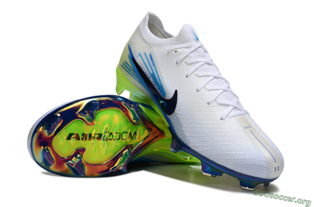 Nike Air Zoom Mercurial Vapor 16 Elite FG Football Boots - White/Electric Green/Deep Blue 0