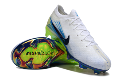 Nike Air Zoom Mercurial Vapor 16 Elite FG Football Boots - White/Electric Green/Deep Blue