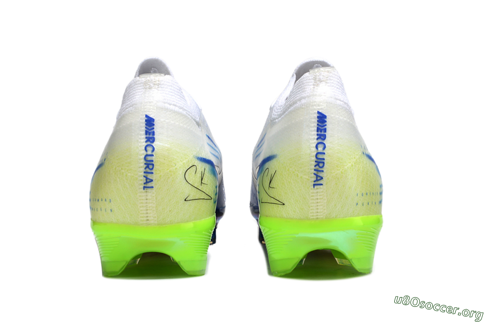 Nike Air Zoom Mercurial Vapor 16 Elite FG Football Boots - White/Electric Green/Deep Blue 4