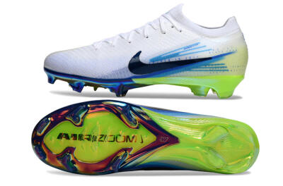 Nike Air Zoom Mercurial Vapor 16 Elite FG Football Boots - White/Electric Green/Deep Blue