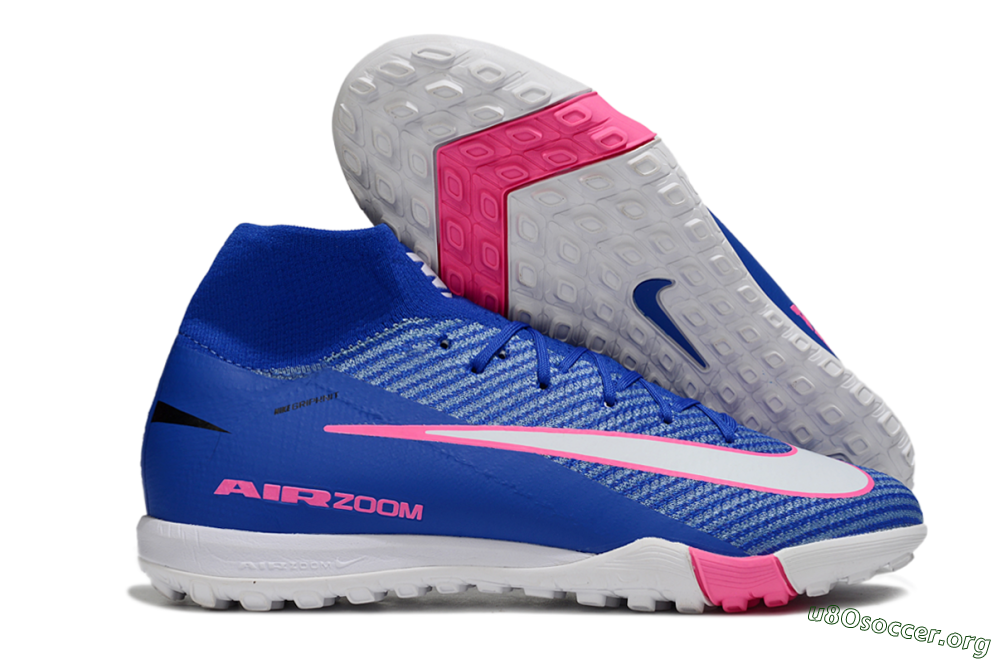 Nike Air Zoom Mercurial Superfly 10 Elite TF Football Shoes - Blue/Electric Pink/White 2