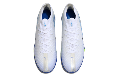 Nike Air Zoom Mercurial Vapor 16 Elite TF Football Shoes - White/Electric Blue/Lime Green
