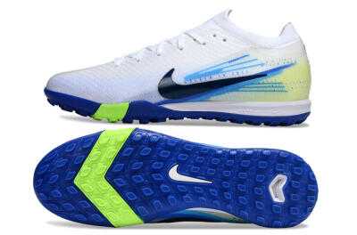 Nike Air Zoom Mercurial Vapor 16 Elite TF Football Shoes - White/Electric Blue/Lime Green