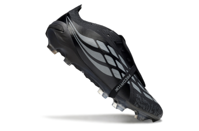 Adidas Predator 26 Elite Fold-Over Tongue FG Football Boots - Black/Dark Shadow/Steel Gray