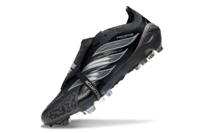 Adidas Predator 26 Elite Fold-Over Tongue FG Football Boots - Black/Dark Shadow/Steel Gray