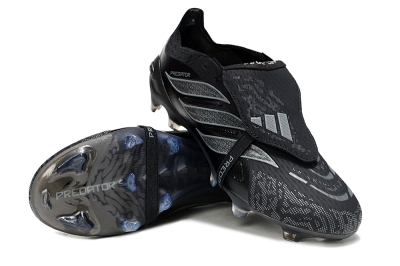 Adidas Predator 26 Elite Fold-Over Tongue FG Football Boots - Black/Dark Shadow/Steel Gray