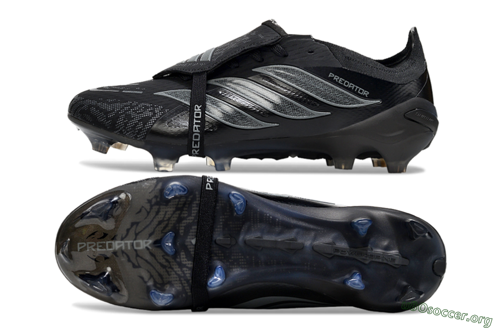 Adidas Predator 26 Elite Fold-Over Tongue FG Football Boots - Black/Dark Shadow/Steel Gray 1