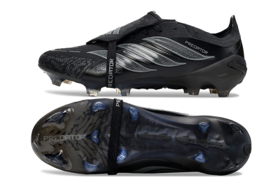 Adidas Predator 26 Elite Fold-Over Tongue FG Football Boots - Black/Dark Shadow/Steel Gray