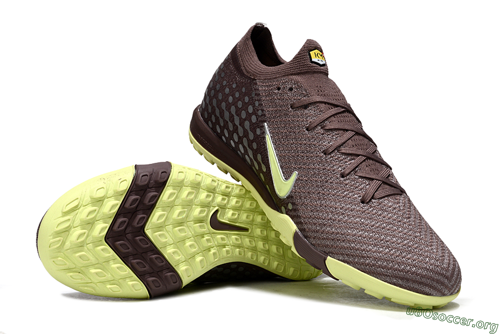 Nike Air Zoom Mercurial Vapor 16 Elite TF Football Shoes - Brown/Lime Twist/Silver Dots 0