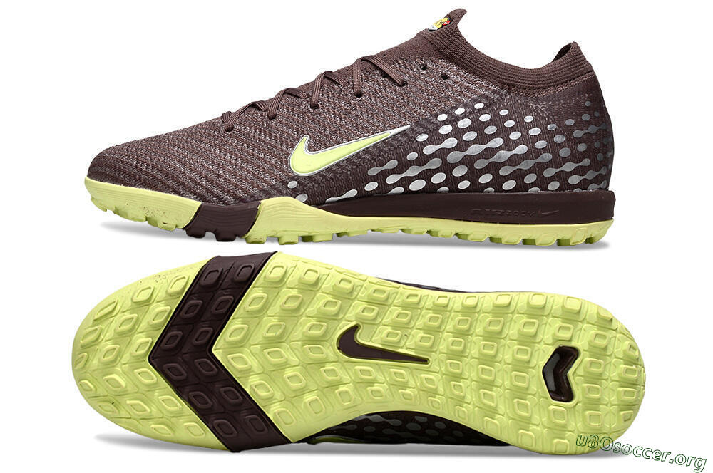 Nike Air Zoom Mercurial Vapor 16 Elite TF Football Shoes - Brown/Lime Twist/Silver Dots 1