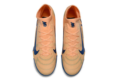 KM x Nike Air Zoom Mercurial Superfly 10 Elite TF Football Shoes - Orange/Tropical Sunrise/Navy Blue