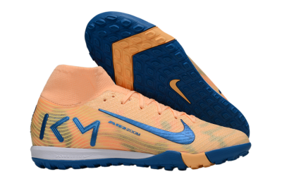 KM x Nike Air Zoom Mercurial Superfly 10 Elite TF Football Shoes - Orange/Tropical Sunrise/Navy Blue