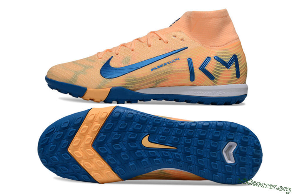 KM x Nike Air Zoom Mercurial Superfly 10 Elite TF Football Shoes - Orange/Tropical Sunrise/Navy Blue 1
