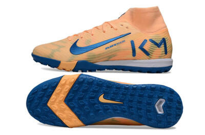 KM x Nike Air Zoom Mercurial Superfly 10 Elite TF Football Shoes - Orange/Tropical Sunrise/Navy Blue