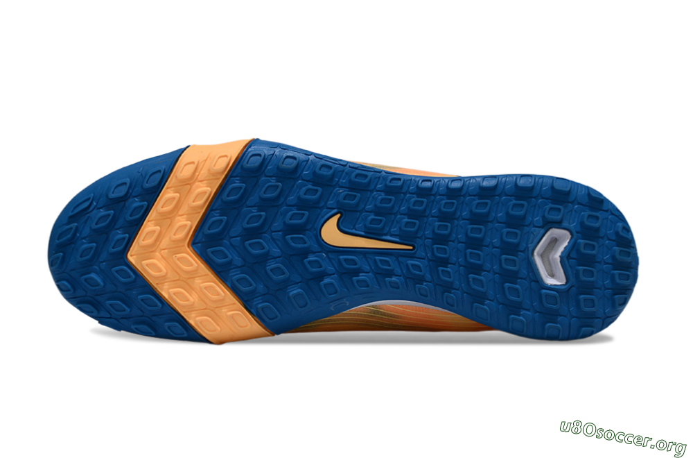 KM x Nike Air Zoom Mercurial Superfly 10 Elite TF Football Shoes - Orange/Tropical Sunrise/Navy Blue 6