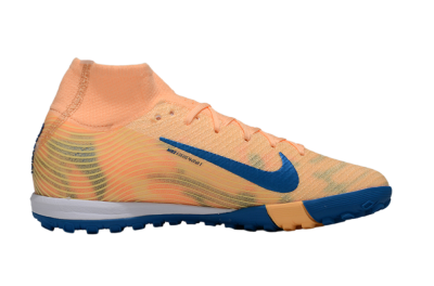 KM x Nike Air Zoom Mercurial Superfly 10 Elite TF Football Shoes - Orange/Tropical Sunrise/Navy Blue