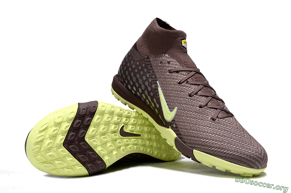 Nike Air Zoom Mercurial Superfly 10 Elite TF Football Shoes - Brown/Lime Green/Slate Grey 0