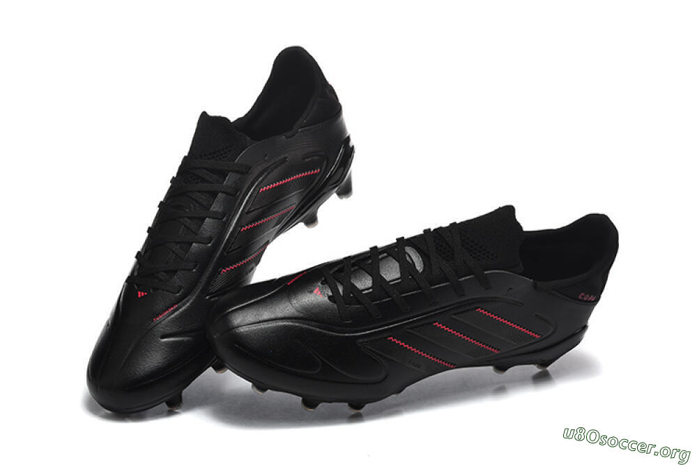 Adidas Copa Pure 2 FG Football Boots - Black/Crimson Burst/Sleek Charcoal 6