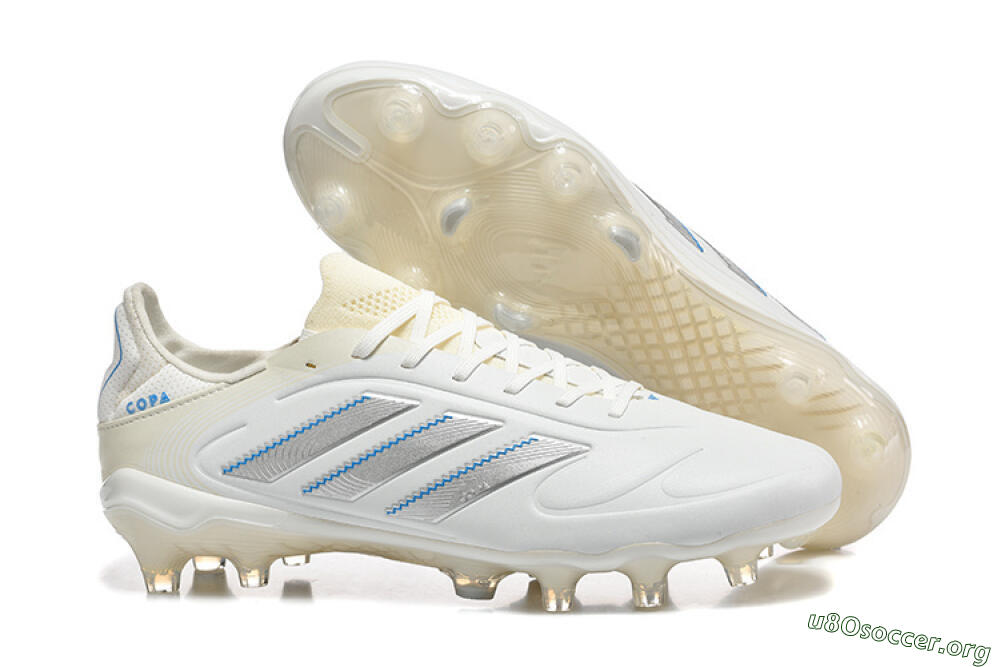 Adidas Copa Pure 2 FG Football Boots - White/Light Gray/Blue 2
