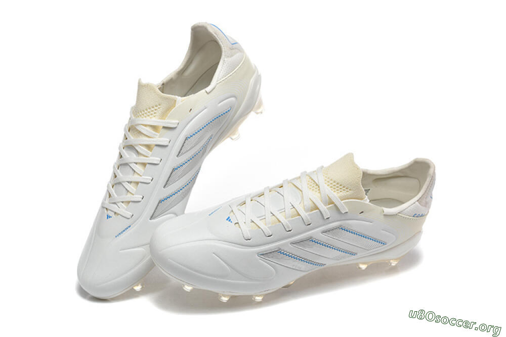 Adidas Copa Pure 2 FG Football Boots - White/Light Gray/Blue 6