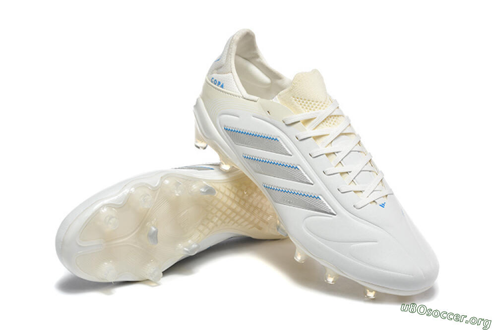 Adidas Copa Pure 2 FG Football Boots - White/Light Gray/Blue 4