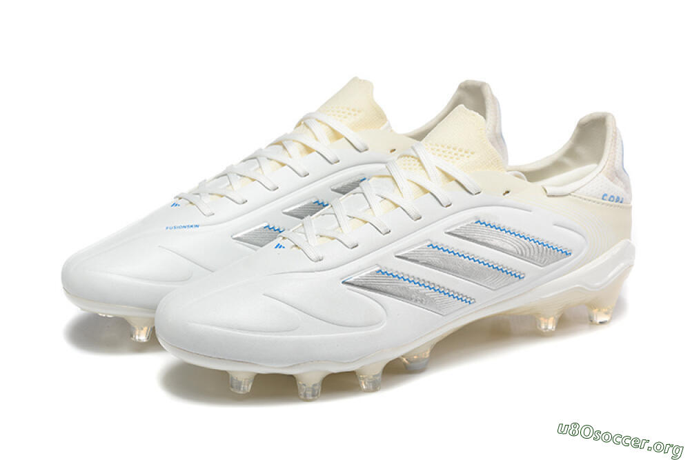 Adidas Copa Pure 2 FG Football Boots - White/Light Gray/Blue 5
