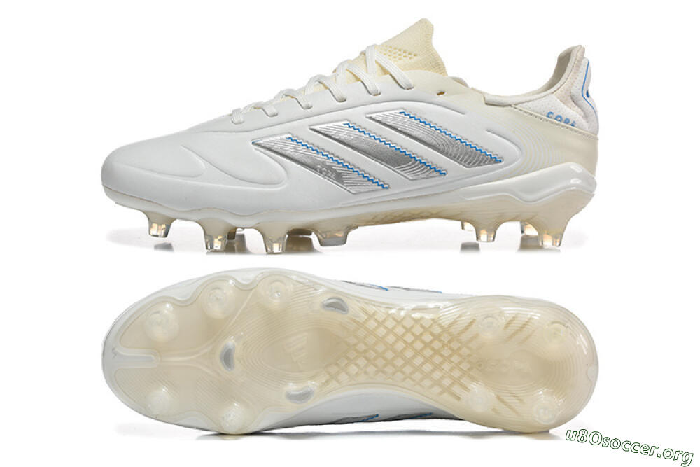Adidas Copa Pure 2 FG Football Boots - White/Light Gray/Blue 1