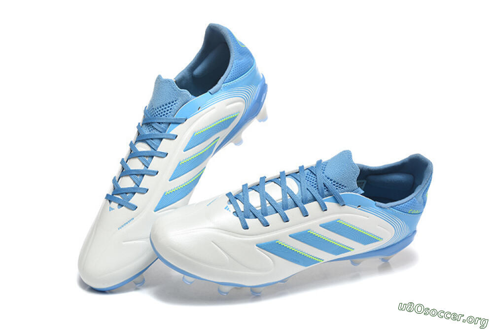 Adidas Copa Pure 2 FG Football Boots - White/Sky Blue/Neon Green 6