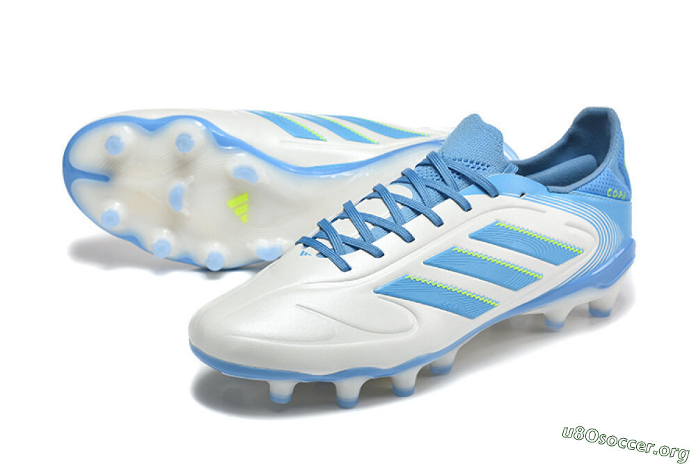 Adidas Copa Pure 2 FG Football Boots - White/Sky Blue/Neon Green 0