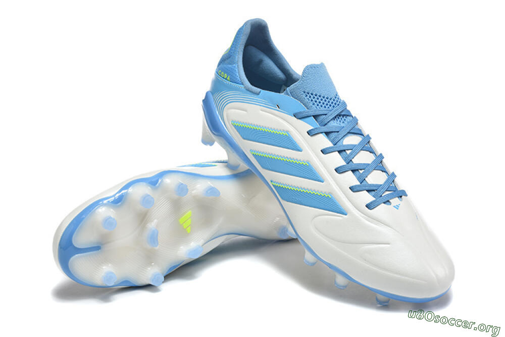 Adidas Copa Pure 2 FG Football Boots - White/Sky Blue/Neon Green 4