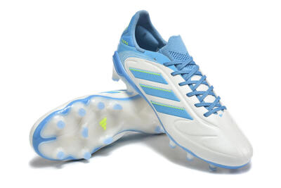 Adidas Copa Pure 2 FG Football Boots - White/Sky Blue/Neon Green