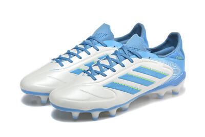 Adidas Copa Pure 2 FG Football Boots - White/Sky Blue/Neon Green