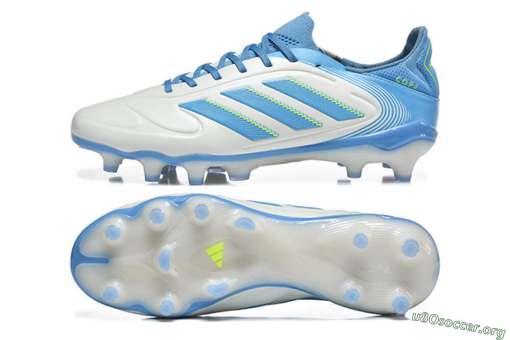 Adidas Copa Pure 2 FG Football Boots - White/Sky Blue/Neon Green 1