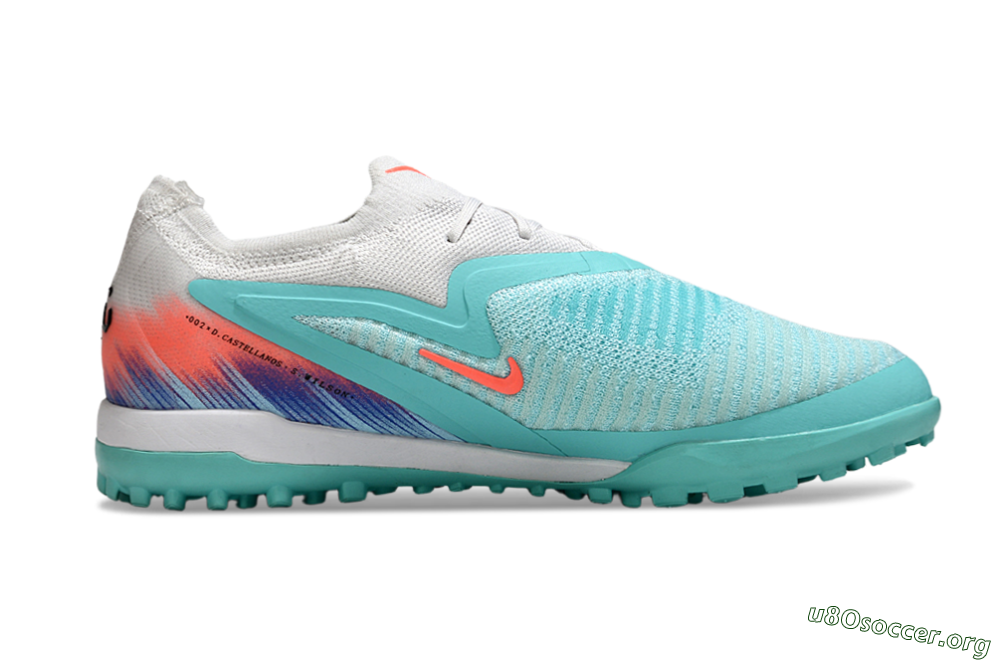 Nike Phantom 6 Low Elite TF Football Shoes - Aqua/Bright Aqua/Coral Pink 7