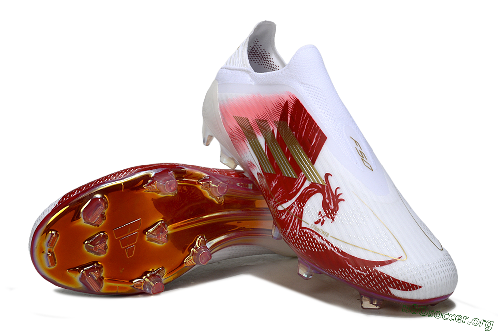 Adidas F50 Elite Laceless FG Football Boots - White/Crimson Red/Golden Yellow 0