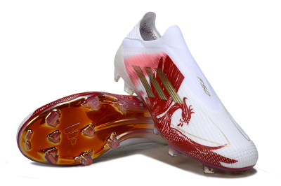 Adidas F50 Elite Laceless FG Football Boots - White/Crimson Red/Golden Yellow