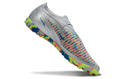 Nike Phantom 6 Low Elite TF Football Shoes - Gray/Neon Orange/Electric Blue