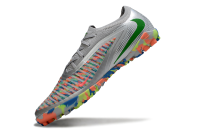 Nike Phantom 6 Low Elite TF Football Shoes - Gray/Neon Orange/Electric Blue