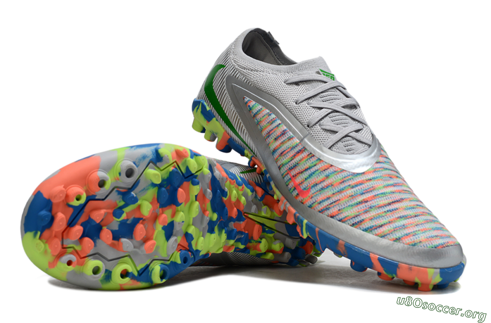 Nike Phantom 6 Low Elite TF Football Shoes - Gray/Neon Orange/Electric Blue 1