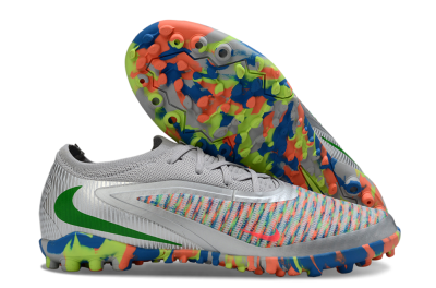 Nike Phantom 6 Low Elite TF Football Shoes - Gray/Neon Orange/Electric Blue