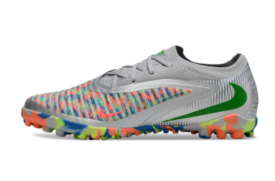 Nike Phantom 6 Low Elite TF Football Shoes - Gray/Neon Orange/Electric Blue