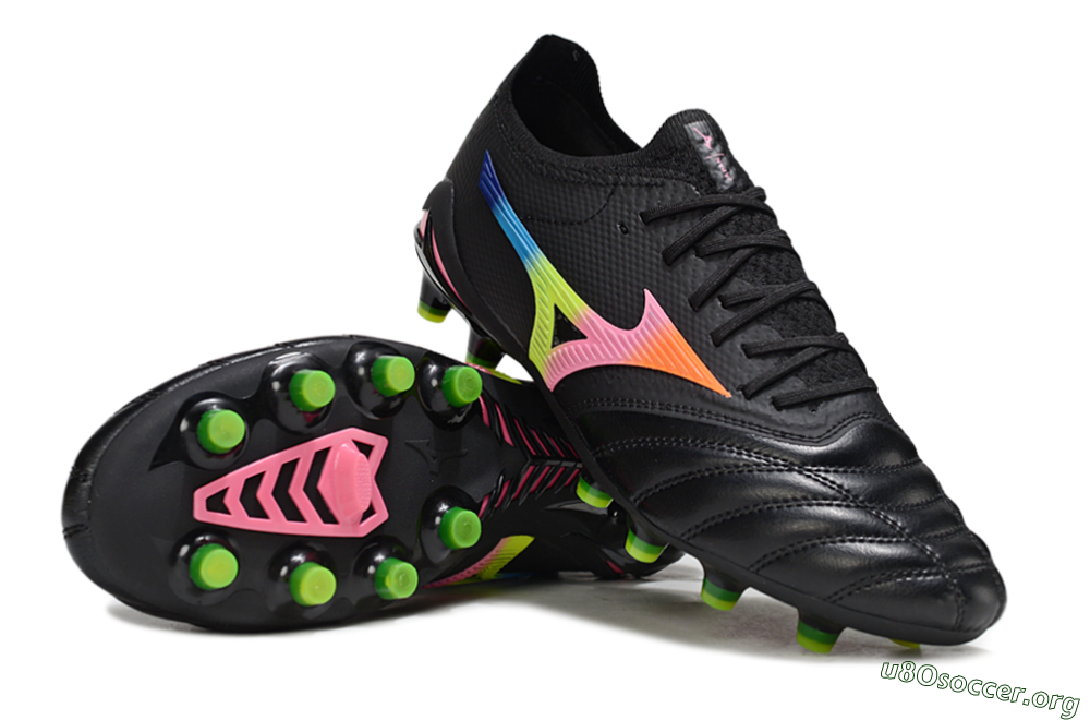 Mizuno Morelia Neo 4 FG Football Boots - Black/Neon Green/Hot Pink 1